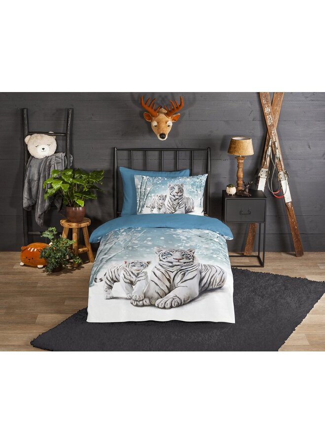 Good Morning Flanel Dekbedovertrek Blauw