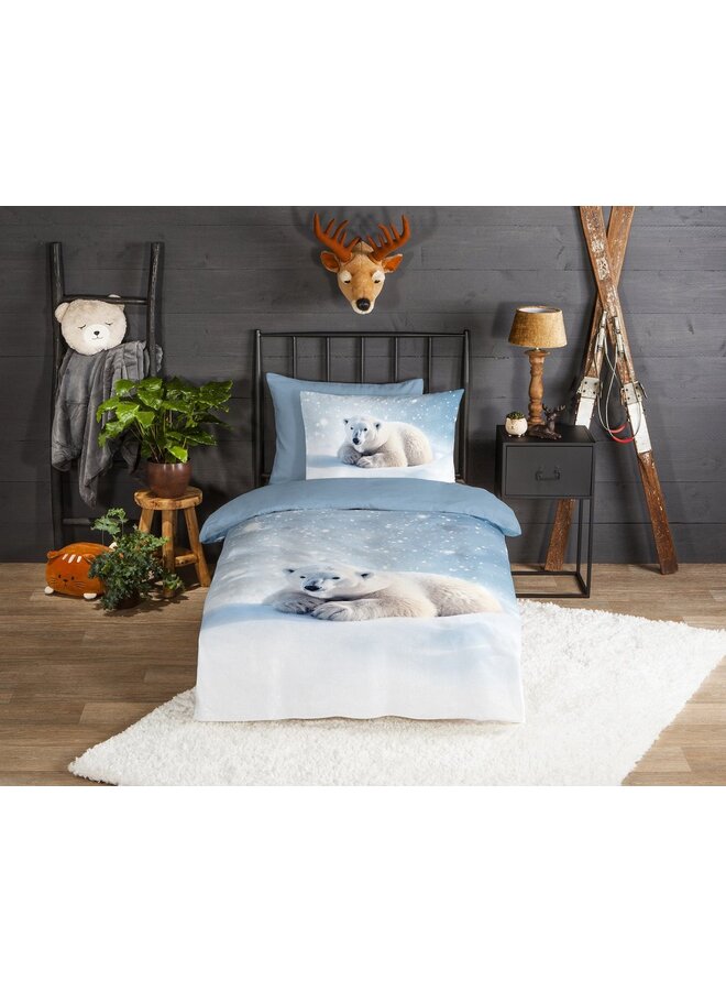 Good Morning Dekbedovertrek Kids Esben Blauw - Flanel