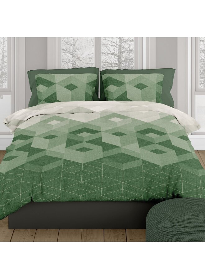 Romanette Dekbedovertrek Wallis Groen - Flanel