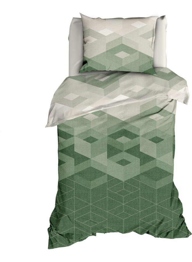 Romanette Dekbedovertrek Wallis Groen - Flanel