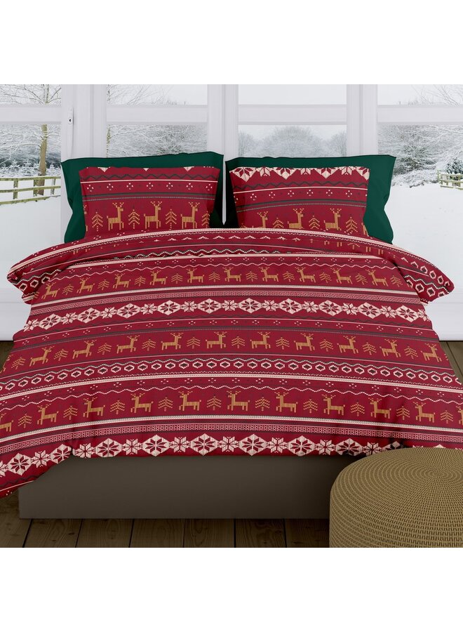 Romanette Dekbedovertrek Noelle Rood - Flanel