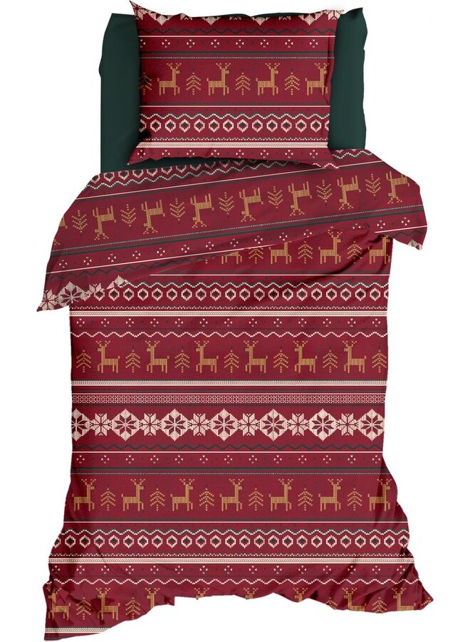 Romanette Dekbedovertrek Noelle Rood - Flanel