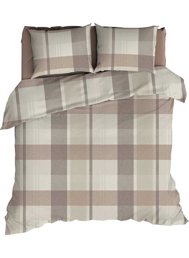 Romanette Dekbedovertrek Falcon Taupe - Flanel