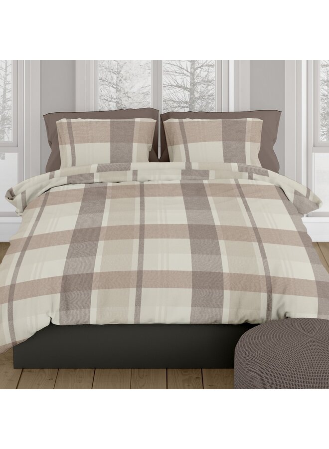 Romanette Dekbedovertrek Falcon Taupe - Flanel