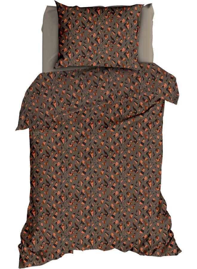 Romanette Dekbedovertrek Glockner Taupe - Flanel