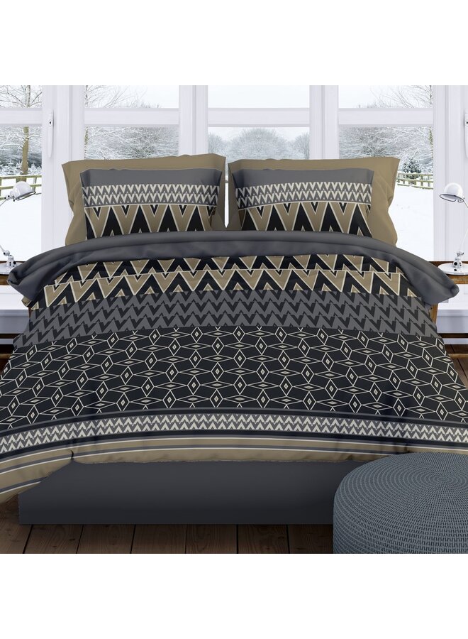 Romanette Dekbedovertrek Chamonix Antraciet - Flanel