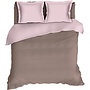 Romanette Dekbedovertrek Comtesse Uni Taupe/Roze- Flanel