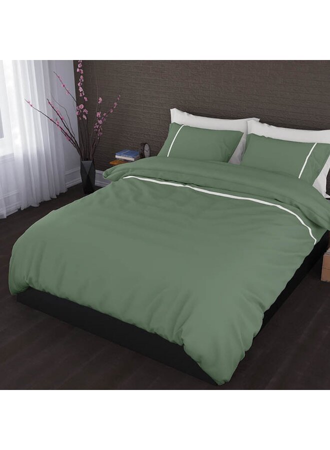 Romanette Dekbedovertrek Duchesse Groen/Wit - Flanel