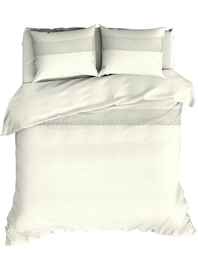 Dekbedovertrek Broderie Vienna Ivoor - Flanel PL1