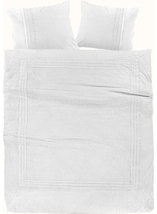 Papillon Dekbedovertrek Parma Wit - Percale Katoen