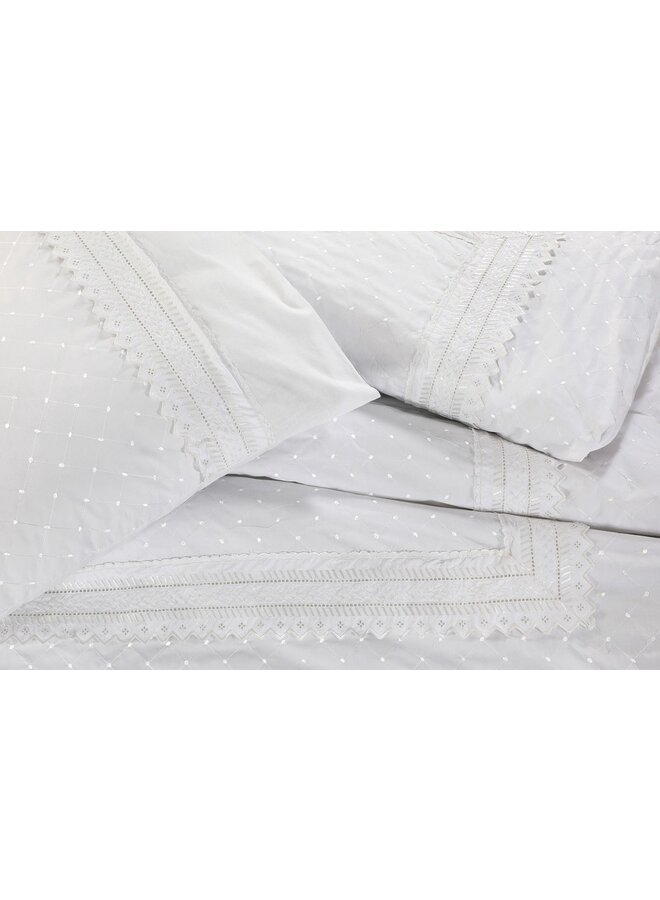 Papillon Dekbedovertrek Parma Wit - Percale Katoen