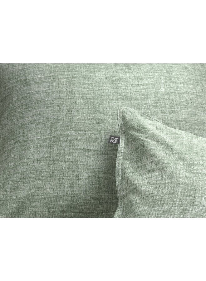 ZO! Home Dekbedovertrek Lino Groen - Katoen