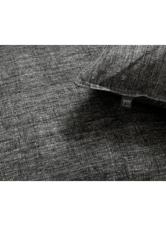 ZO! Home Dekbedovertrek Lino Zwart - Katoen