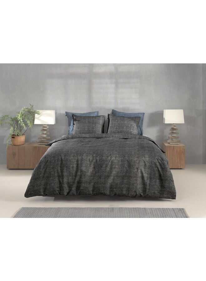 ZO! Home Dekbedovertrek Lino Zwart - Katoen