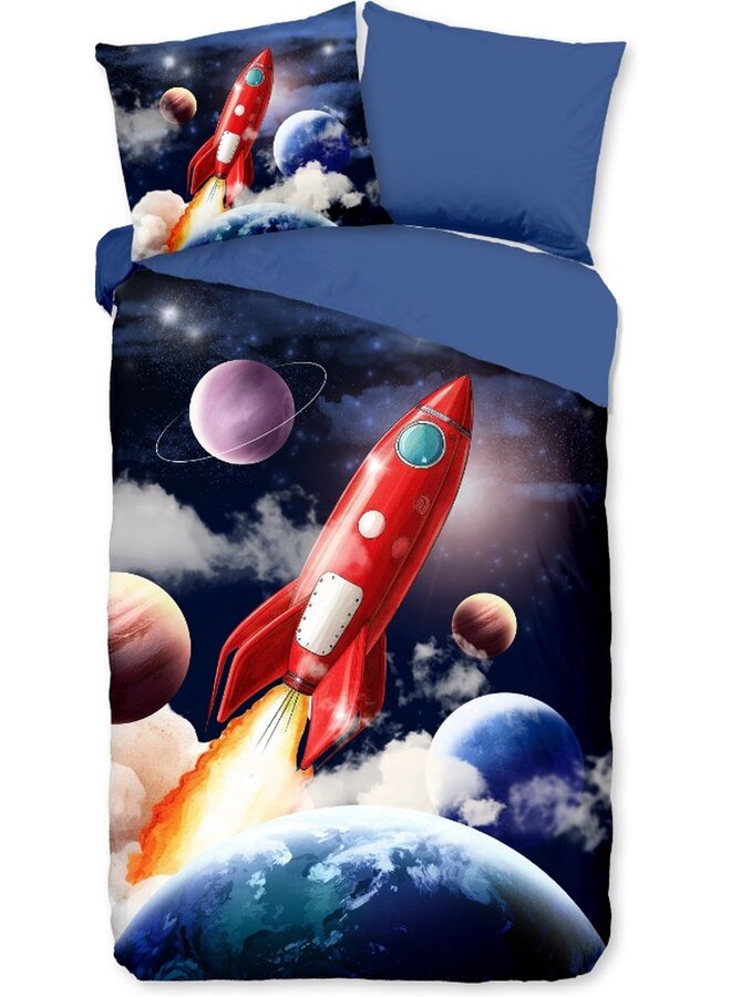 Dekbedovertrek Kids Rocket Blauw - Microvezel PL3