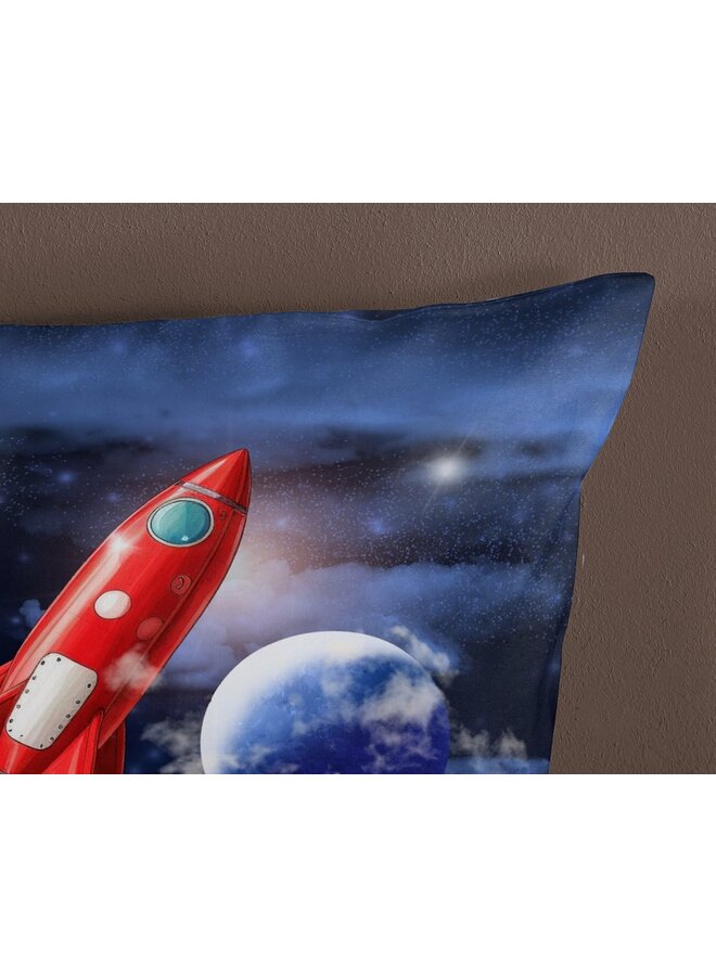 Pure Dekbedovertrek Kids Rocket Blauw - Microvezel