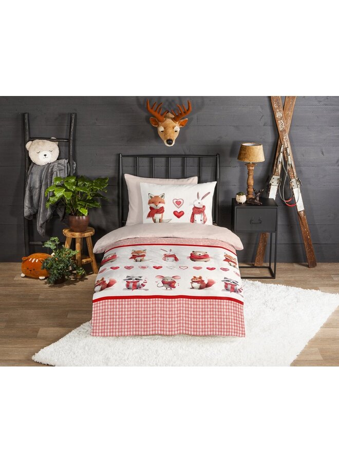 Good Morning Dekbedovertrek Kids Timmy Rood - Flanel