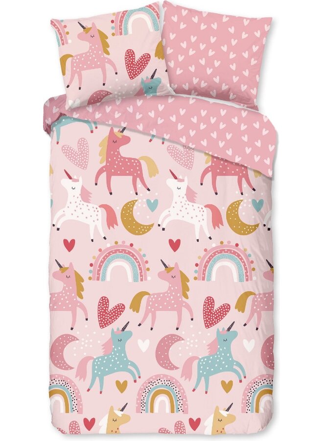 Dekbedovertrek Kids Unicorn Roze - Flanel PL3