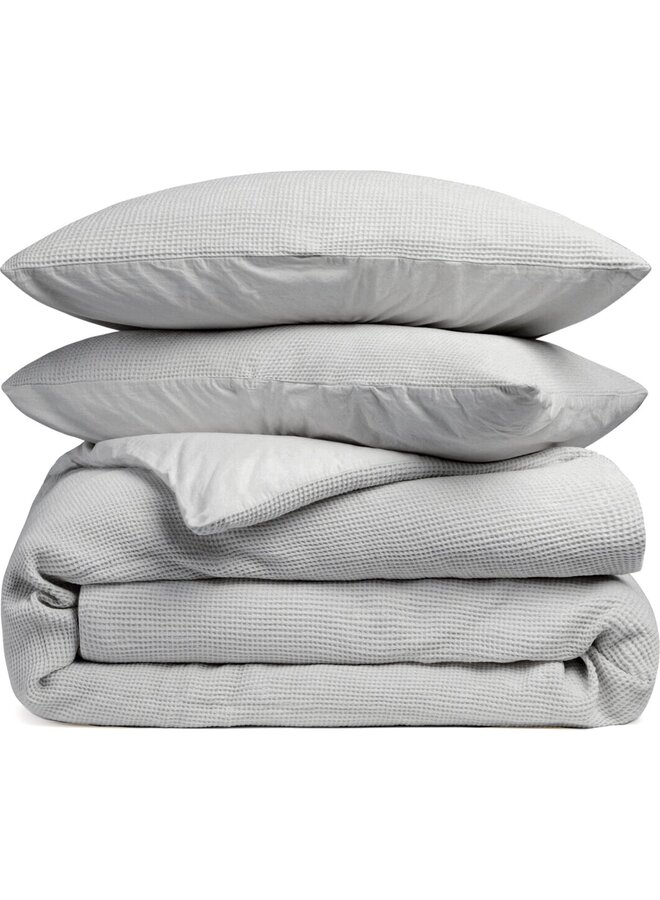 Heckett & Lane Dekbedovertrek Vafela Grijs - Katoen