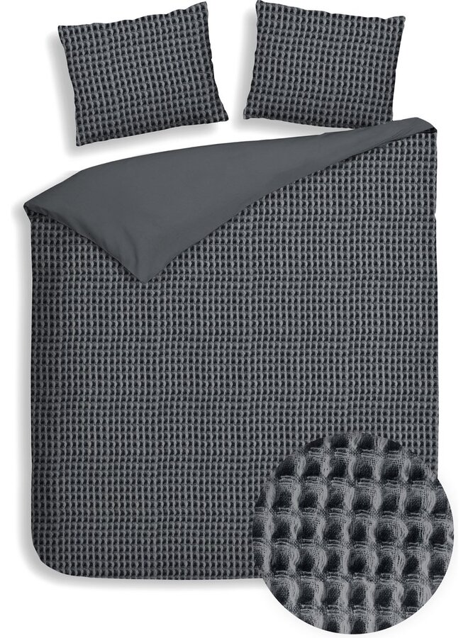 Dekbedovertrek Vafela Antraciet - Katoen