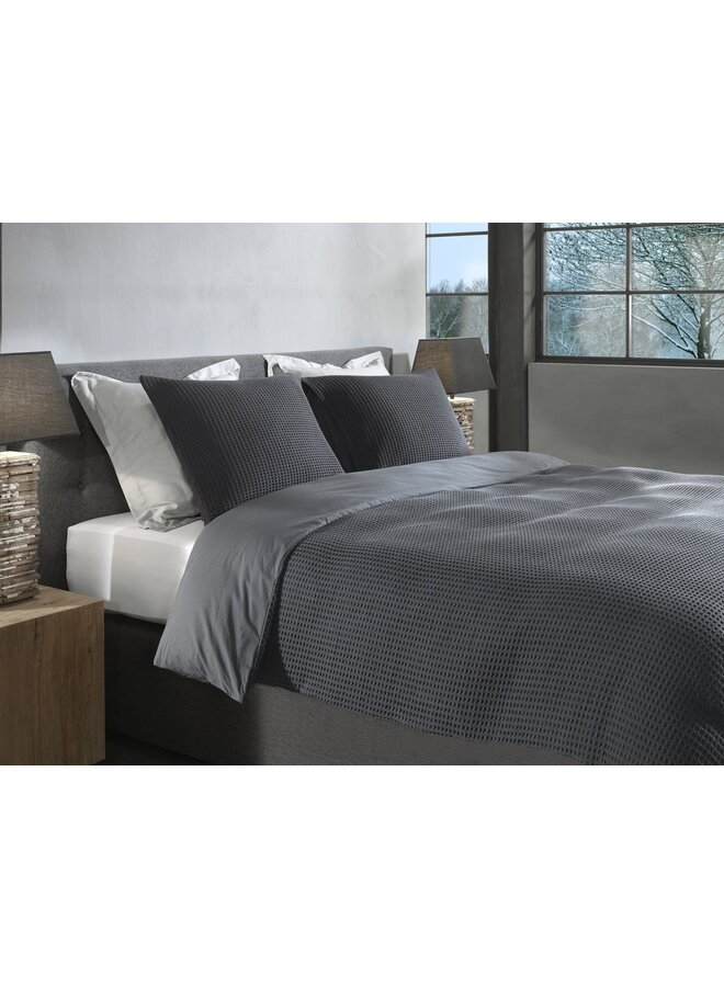 Heckett & Lane Dekbedovertrek Vafela Antraciet - Katoen