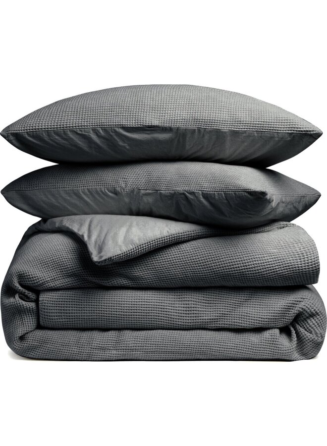 Heckett & Lane Dekbedovertrek Vafela Antraciet - Katoen