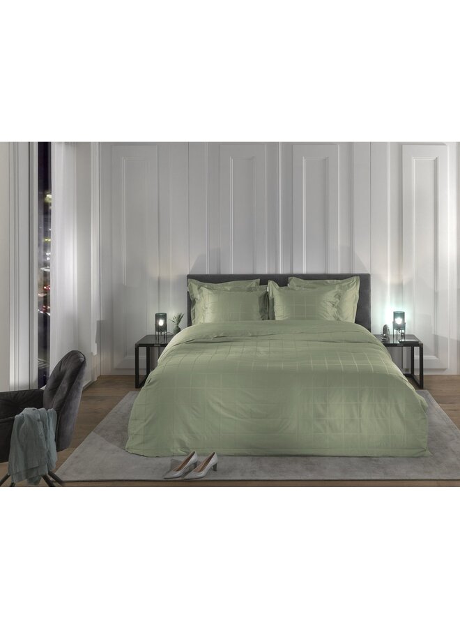 Heckett & Lane Dekbedovertrek Diamante Groen - Katoensatijn
