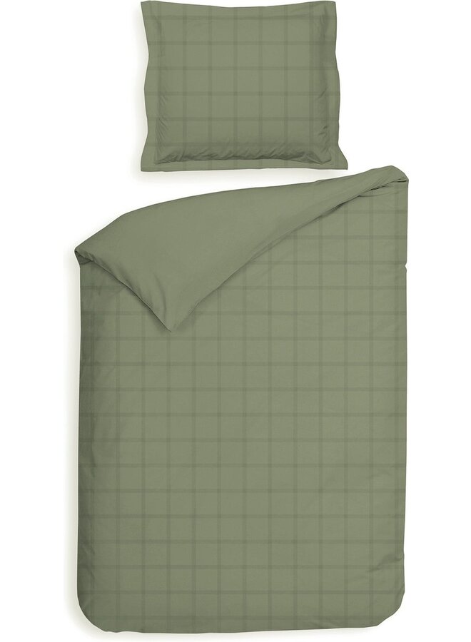 Heckett & Lane Dekbedovertrek Diamante Groen - Katoensatijn