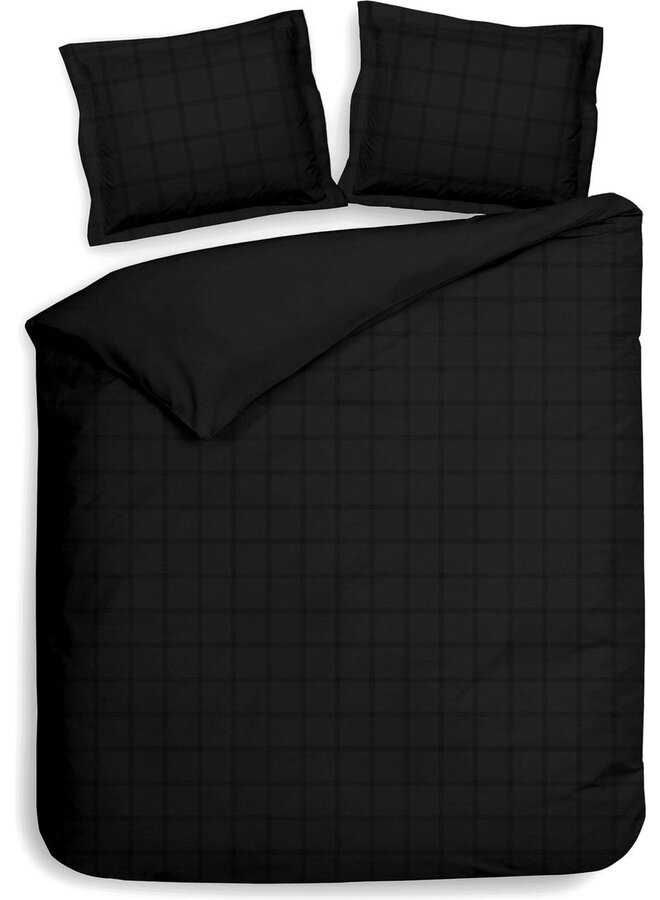 Heckett & Lane Dekbedovertrek Diamante Zwart - Katoensatijn