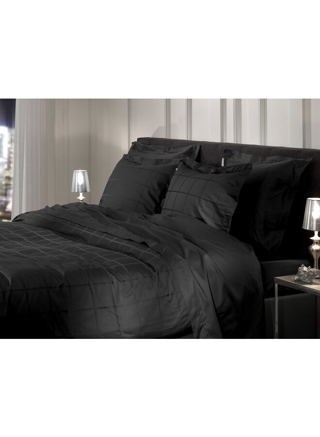 Heckett & Lane Dekbedovertrek Diamante Zwart - Katoensatijn