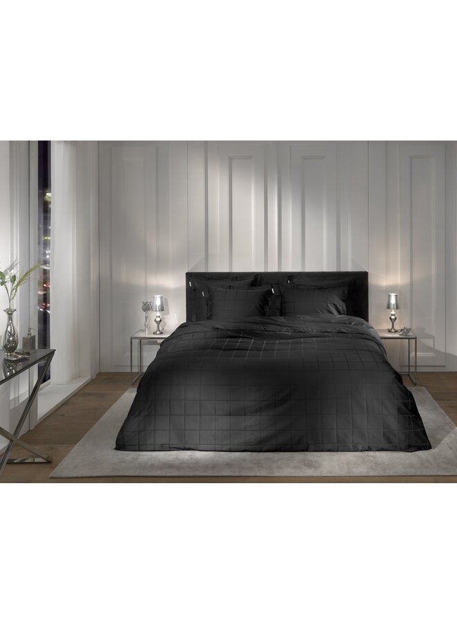 Heckett & Lane Dekbedovertrek Diamante Zwart - Katoensatijn