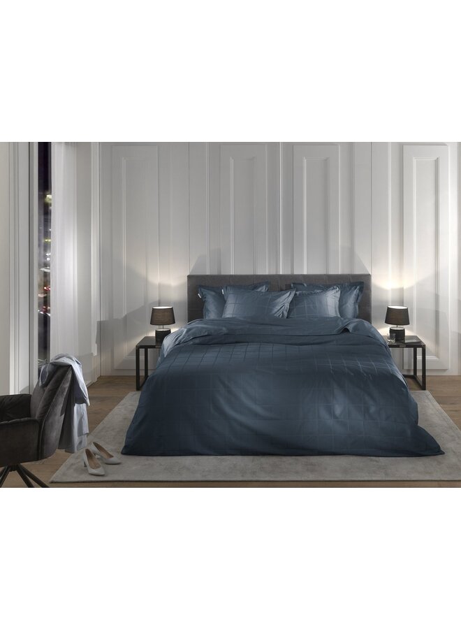 Heckett & Lane Dekbedovertrek Diamante Blauw - Katoensatijn
