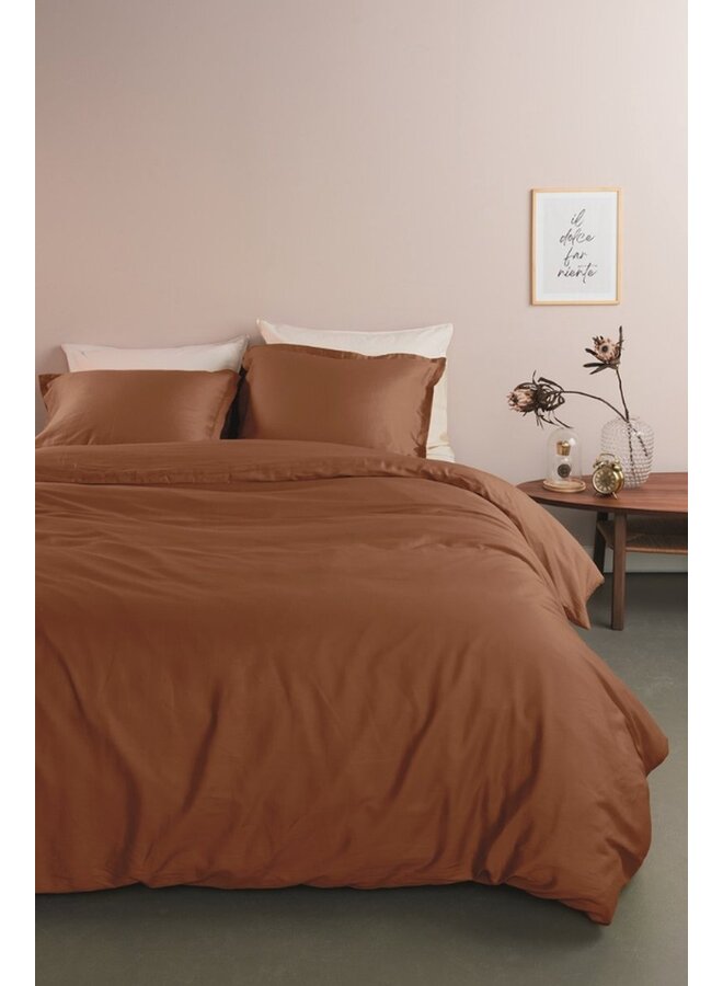 Ambiante Dekbedovertrek Satin Uni Bruin - Katoensatijn