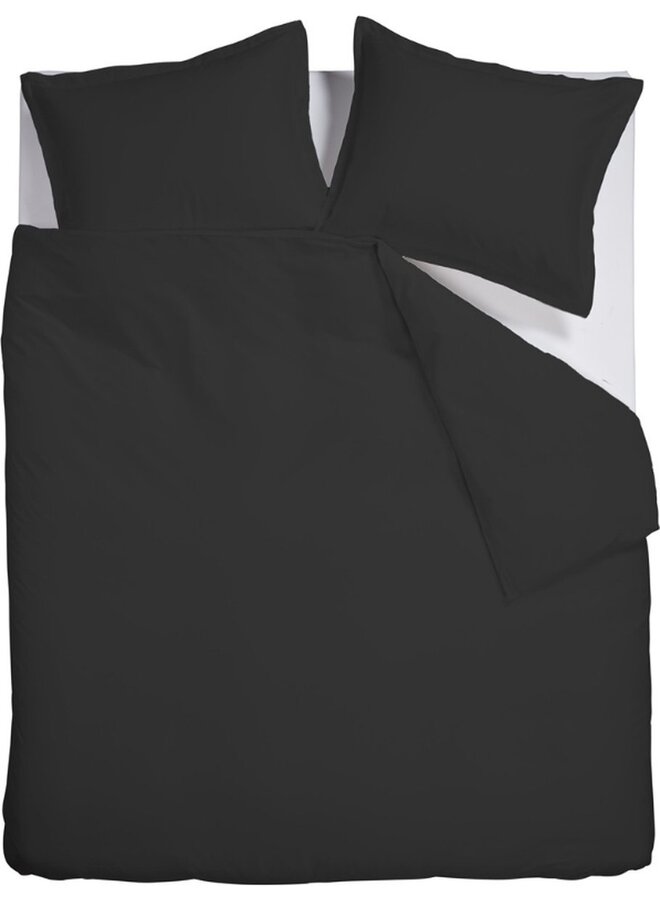 Dekbedovertrek Satin Uni Zwart - Katoensatijn PL1