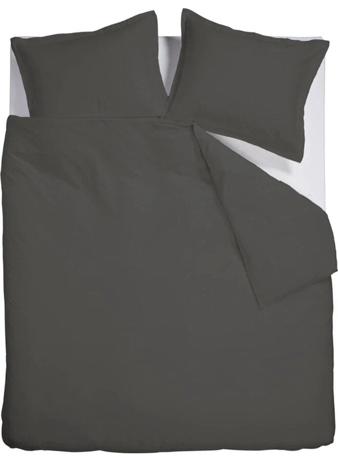 Dekbedovertrek Satin Uni Antraciet - Katoensatijn PL1