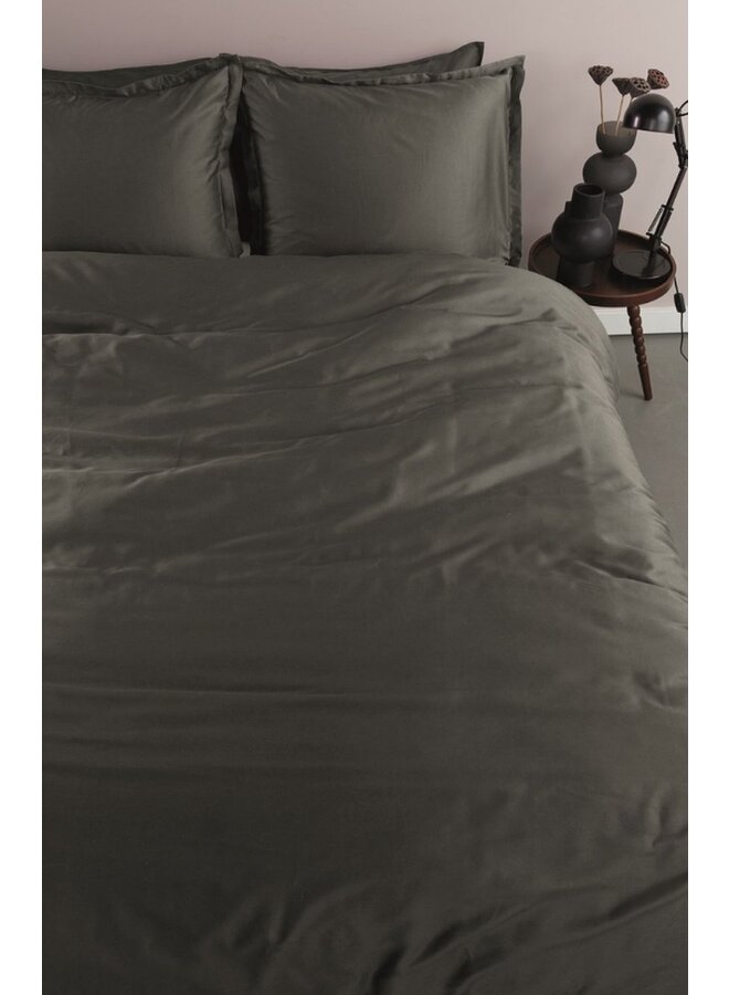 Ambiante Dekbedovertrek Satin Uni Antraciet - Katoensatijn