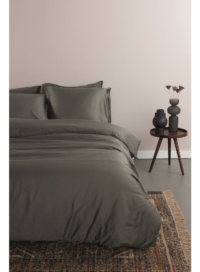 Ambiante Dekbedovertrek Satin Uni Antraciet - Katoensatijn