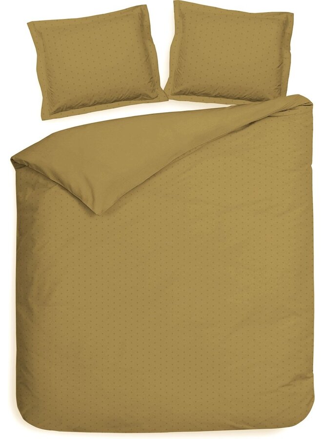 Katoen/satijn Dekbedovertrek Dots Goud