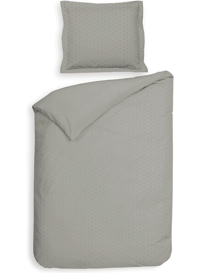 Heckett & Lane Dekbedovertrek Punto Grijs - Katoensatijn