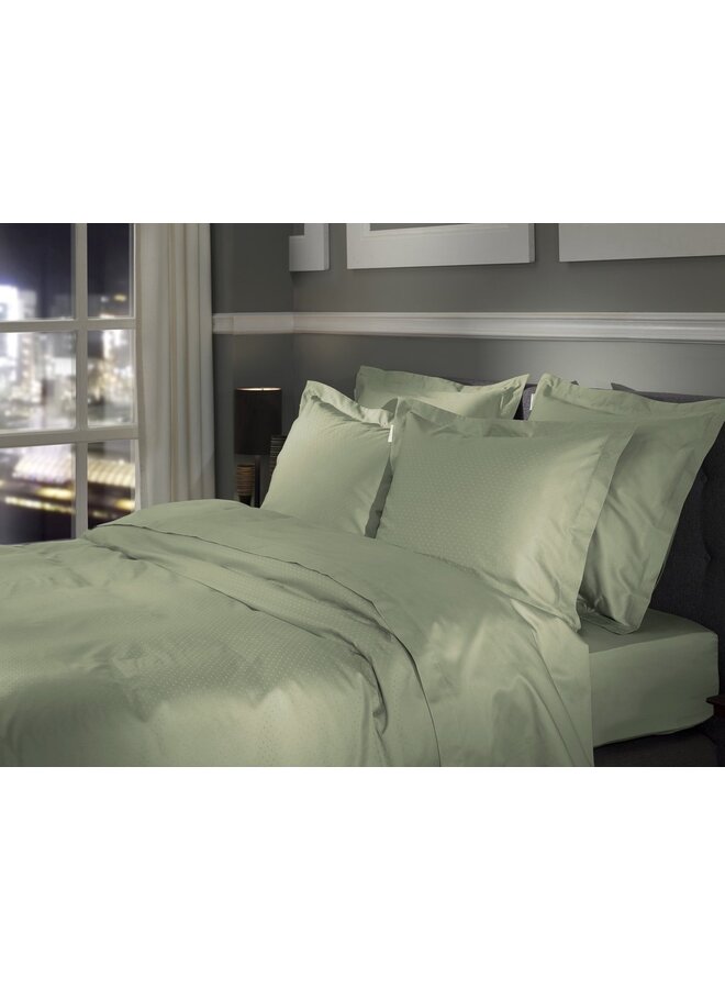 Heckett & Lane Dekbedovertrek Punto Groen - Katoensatijn