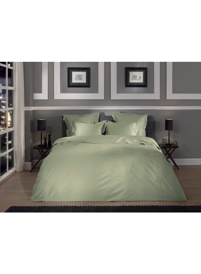 Heckett & Lane Dekbedovertrek Punto Groen - Katoensatijn