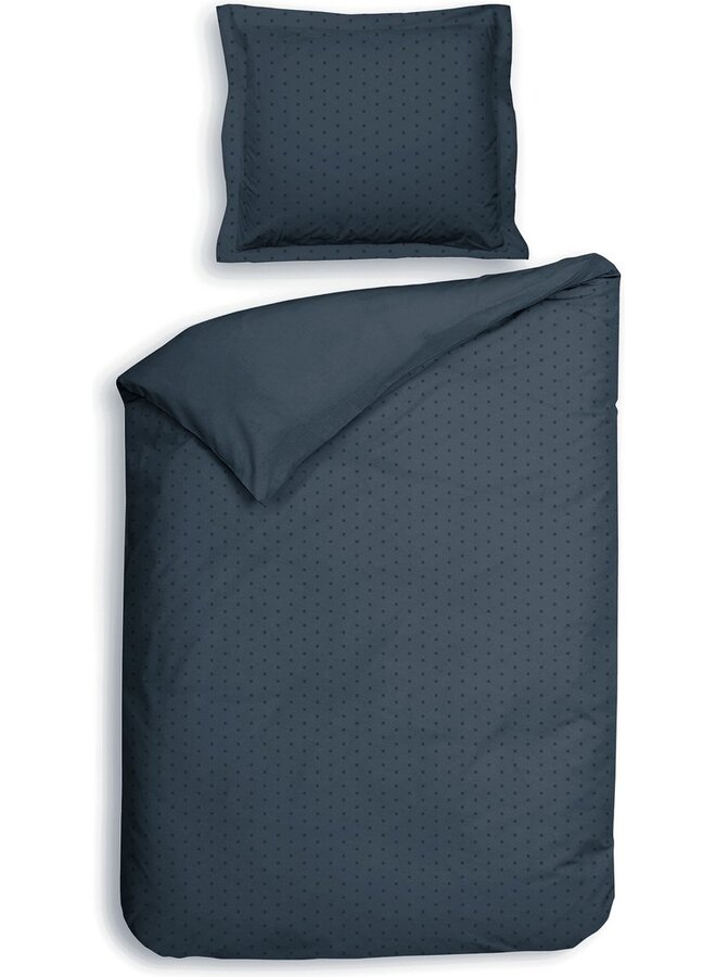 Heckett & Lane Dekbedovertrek Punto Blauw - Katoensatijn