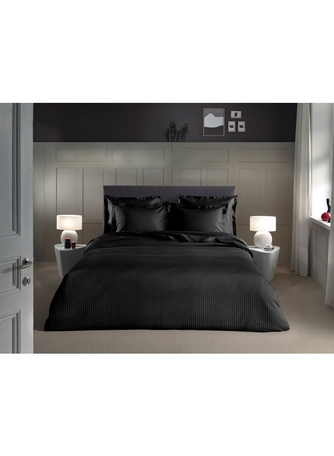 Heckett & Lane Dekbedovertrek Banda Zwart - Katoensatijn