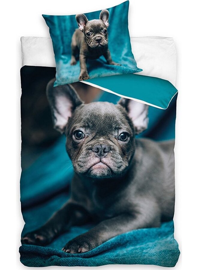 Dekbedovertrek Kids Pitbull Puppy Teal - Katoen