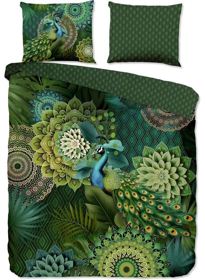 HIP Dekbedovertrek Agatha Groen - Katoensatijn