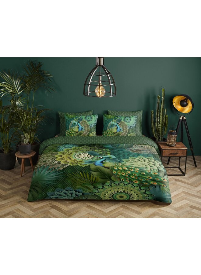 HIP Dekbedovertrek Agatha Groen - Katoensatijn