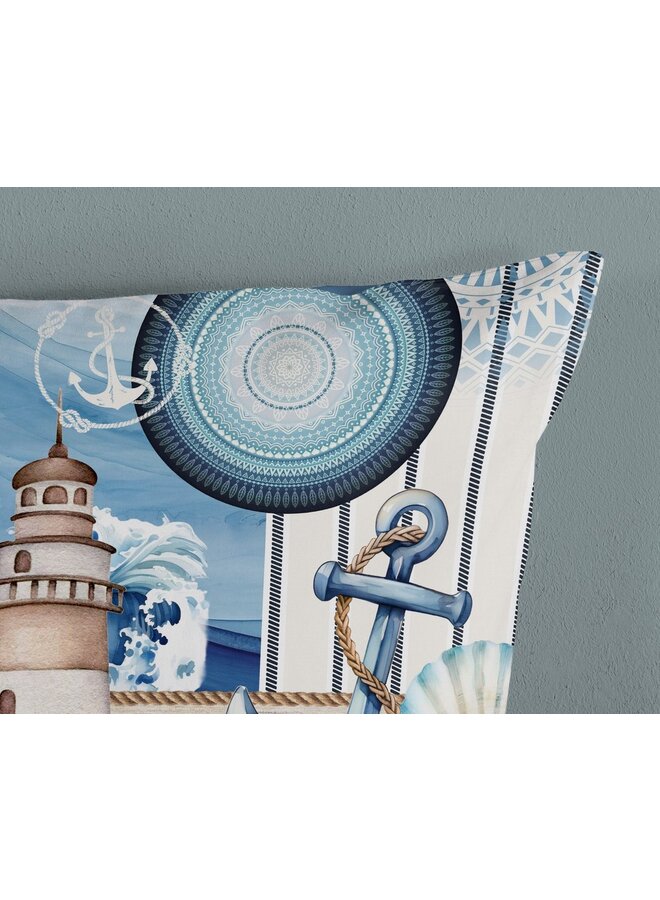 HIP Dekbedovertrek Aldiana Blauw - Katoensatijn