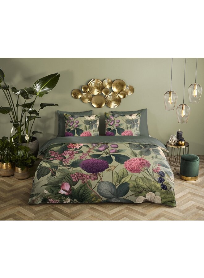 Descanso Dekbedovertrek Onaz Groen - Katoensatijn