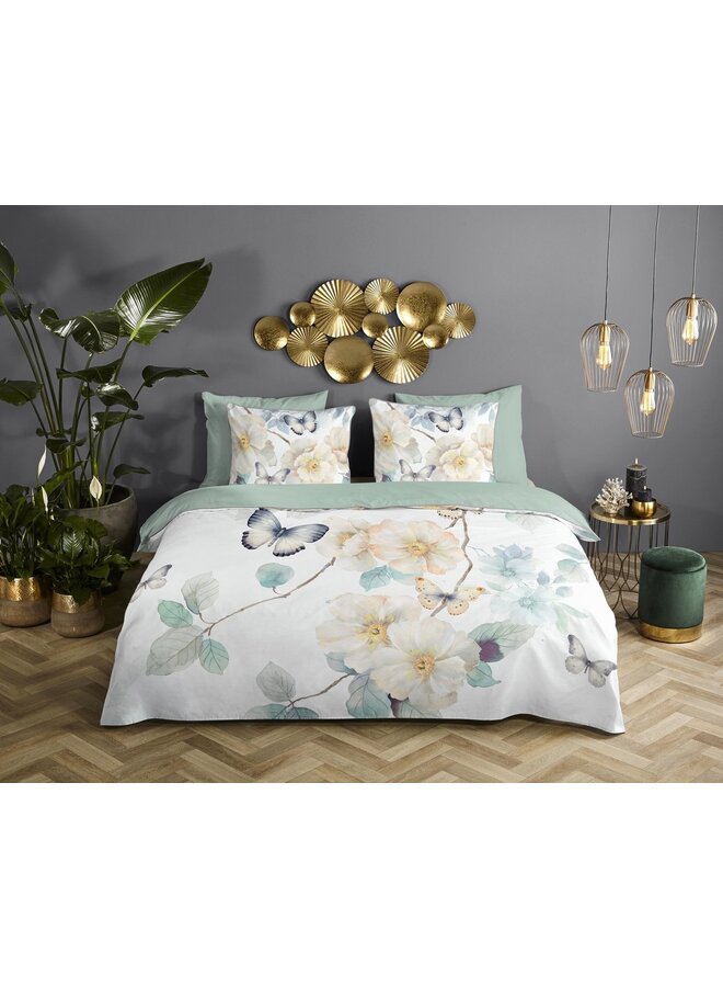 Descanso Dekbedovertrek Adiwanya Wit - Katoensatijn