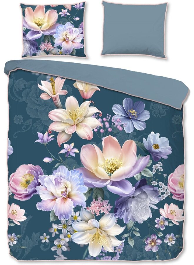 Dekbedovertrek Mirery Petrol - Katoensatijn